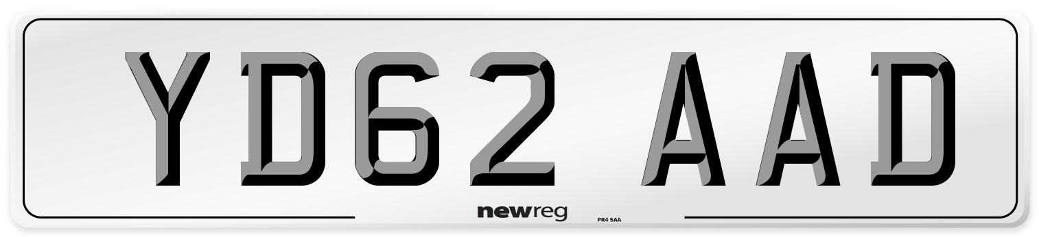 YD62 AAD Number Plate from New Reg